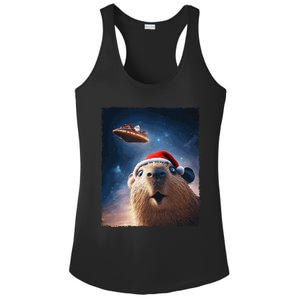 Funny Capybara Selfie Santa Ufo Xmas Christmas Ladies PosiCharge Competitor Racerback Tank