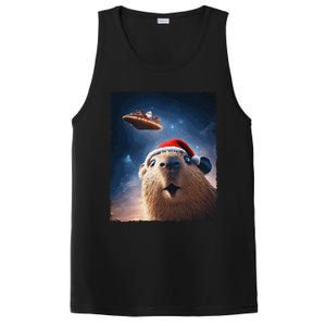 Funny Capybara Selfie Santa Ufo Xmas Christmas PosiCharge Competitor Tank