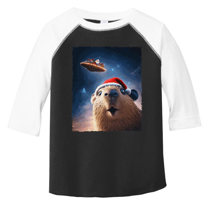 Funny Capybara Selfie Santa Ufo Xmas Christmas Toddler Fine Jersey T-Shirt