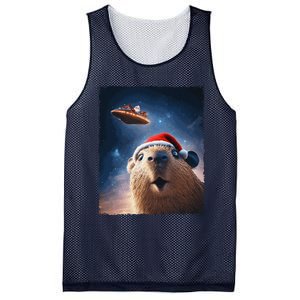 Funny Capybara Selfie Santa Ufo Xmas Christmas Mesh Reversible Basketball Jersey Tank