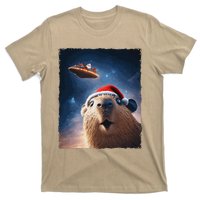 Funny Capybara Selfie Santa Ufo Xmas Christmas T-Shirt