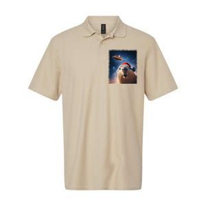 Funny Capybara Selfie Santa Ufo Xmas Christmas Softstyle Adult Sport Polo