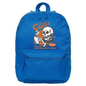 Funny Coffee Skeleton Halloween Spooky Cute Gift 16 in Basic Backpack