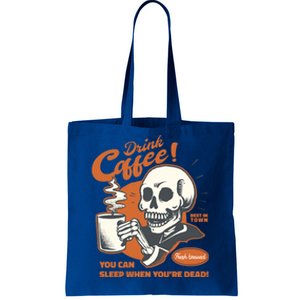 Funny Coffee Skeleton Halloween Spooky Cute Gift Tote Bag