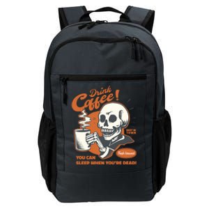 Funny Coffee Skeleton Halloween Spooky Cute Gift Daily Commute Backpack