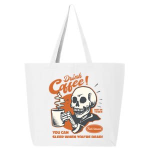 Funny Coffee Skeleton Halloween Spooky Cute Gift 25L Jumbo Tote