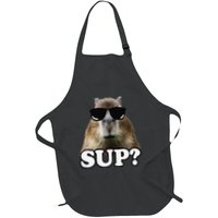 Funny Capybara Sup Graphic Retro Meme Capybara Lovers Full-Length Apron With Pockets