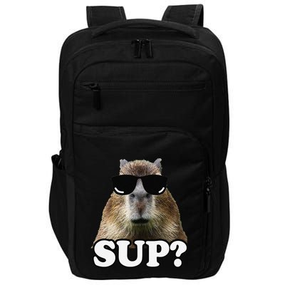 Funny Capybara Sup Graphic Retro Meme Capybara Lovers Impact Tech Backpack