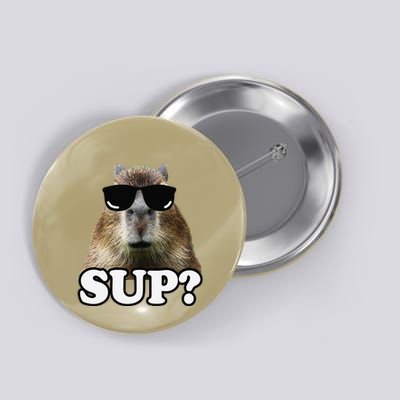 Funny Capybara Sup Graphic Retro Meme Capybara Lovers Button