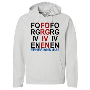 Forgiven Christian Saying Performance Fleece Hoodie