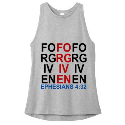 Forgiven Christian Saying Ladies PosiCharge Tri-Blend Wicking Tank
