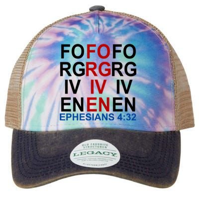 Forgiven Christian Saying Legacy Tie Dye Trucker Hat