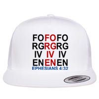 Forgiven Christian Saying Flat Bill Trucker Hat