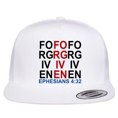 Forgiven Christian Saying Flat Bill Trucker Hat