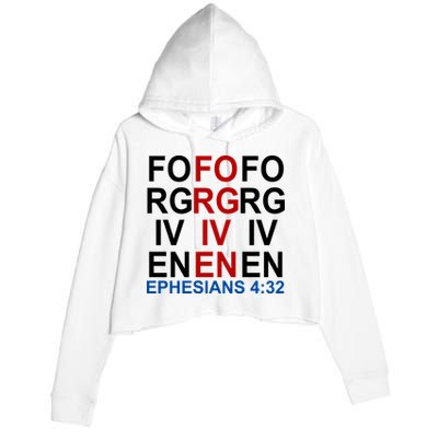 Forgiven Christian Saying Crop Fleece Hoodie