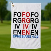 Forgiven Christian Saying Golf Towel