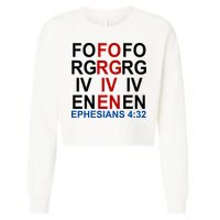 Forgiven Christian Saying Cropped Pullover Crew