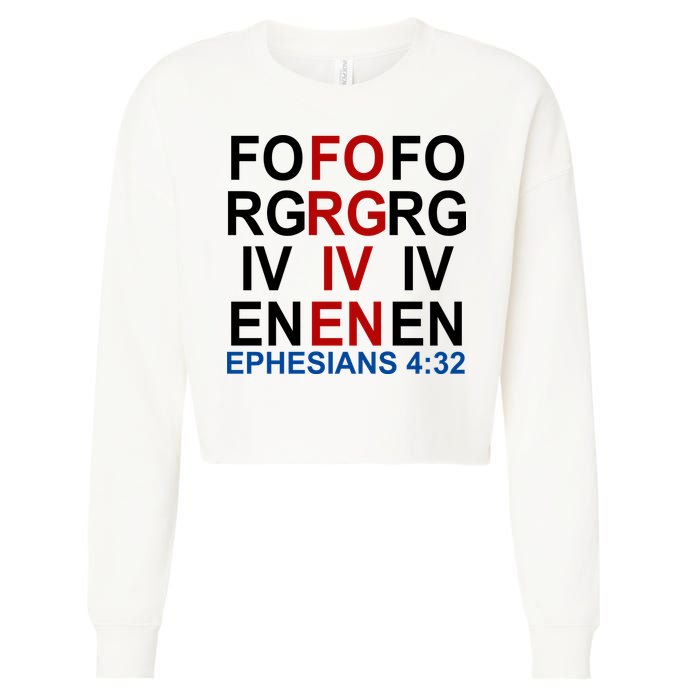 Forgiven Christian Saying Cropped Pullover Crew
