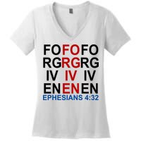 Forgiven Christian Saying Women's V-Neck T-Shirt