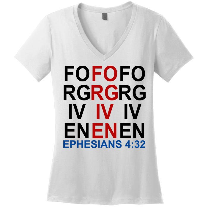 Forgiven Christian Saying Women's V-Neck T-Shirt