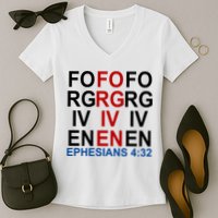 Forgiven Christian Saying Women's V-Neck T-Shirt