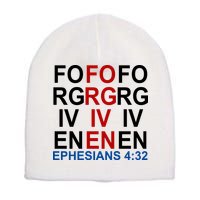 Forgiven Christian Saying Short Acrylic Beanie