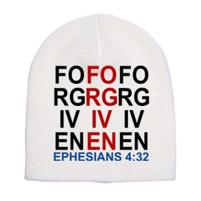 Forgiven Christian Saying Short Acrylic Beanie