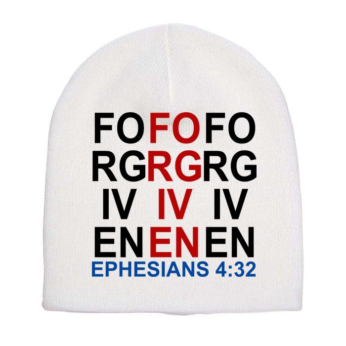 Forgiven Christian Saying Short Acrylic Beanie