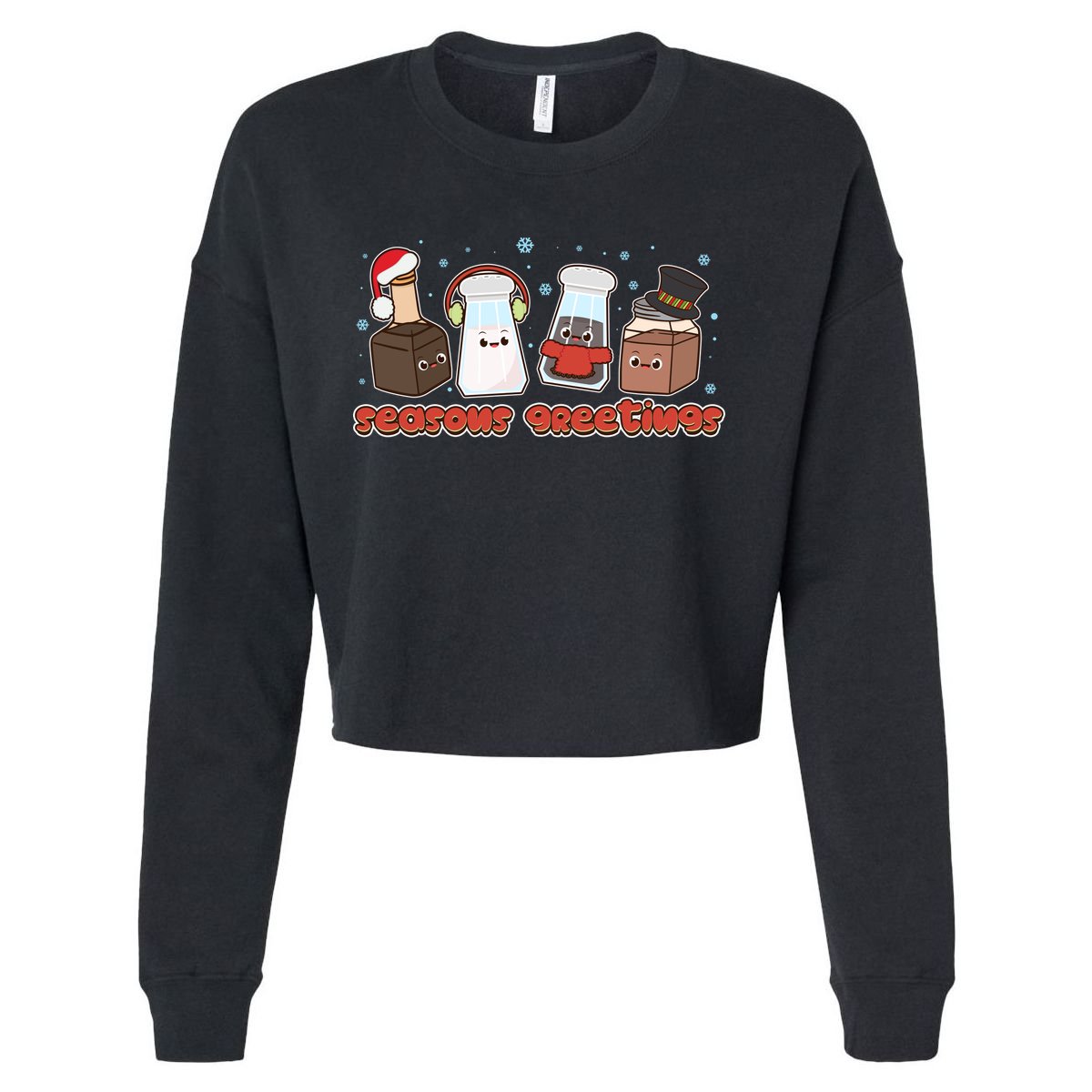 Funny Christmas Seasons Greeting Cropped Pullover Crew