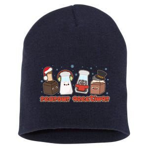 Funny Christmas Seasons Greeting Short Acrylic Beanie