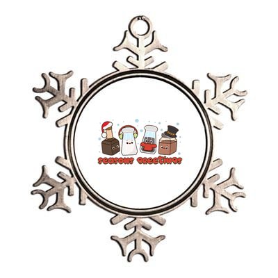 Funny Christmas Seasons Greeting Metallic Star Ornament