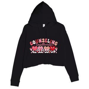 Funny Counseling Sweethearts Valentines Day Counselor Crop Fleece Hoodie