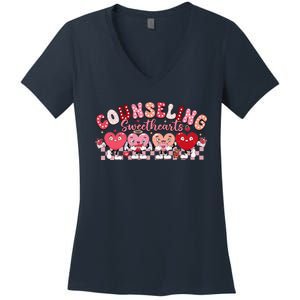 Funny Counseling Sweethearts Valentines Day Counselor Women's V-Neck T-Shirt