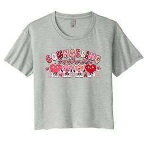 Funny Counseling Sweethearts Valentines Day Counselor Women's Crop Top Tee