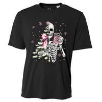 Funny Christmas Sorta Merry Sorta Scary Skeleton Xmas Tree Cooling Performance Crew T-Shirt