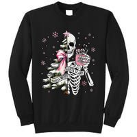 Funny Christmas Sorta Merry Sorta Scary Skeleton Xmas Tree Sweatshirt