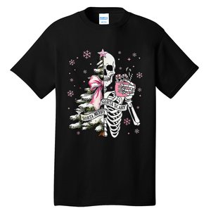 Funny Christmas Sorta Merry Sorta Scary Skeleton Xmas Tree Tall T-Shirt