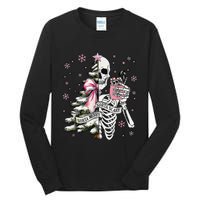 Funny Christmas Sorta Merry Sorta Scary Skeleton Xmas Tree Tall Long Sleeve T-Shirt