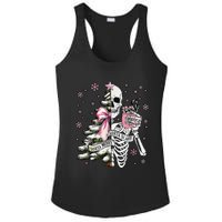 Funny Christmas Sorta Merry Sorta Scary Skeleton Xmas Tree Ladies PosiCharge Competitor Racerback Tank