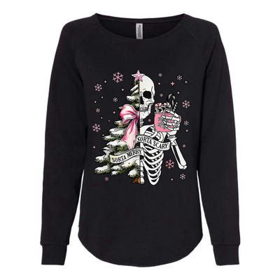 Funny Christmas Sorta Merry Sorta Scary Skeleton Xmas Tree Womens California Wash Sweatshirt