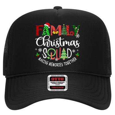 Family Christmas Squad Matching Outfit Xmas Santa Group High Crown Mesh Back Trucker Hat