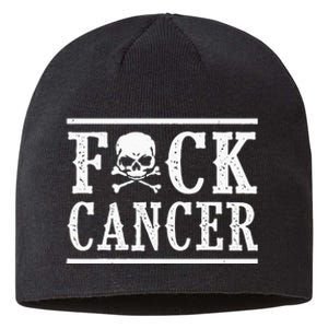 Fuck Cancer Skull and Crossbones Skeleton Breast Cancer  Sustainable Beanie