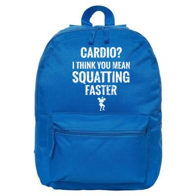 Funny Cardio Squatting Powerlifter Gym Workout Fitness Cool Gift 16 in Basic Backpack