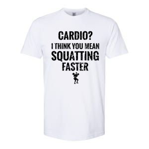 Funny Cardio Squatting Powerlifter Gym Workout Fitness Cool Gift Softstyle® CVC T-Shirt