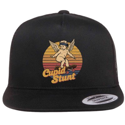 Funny Cupid Stunt Unhinged Cringe Inappropriate Embarrassing Flat Bill Trucker Hat