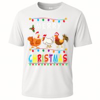 Festive Chicken Santa Hat with Lights Hilarious Christmas Gift Cooling Performance Crew T-Shirt