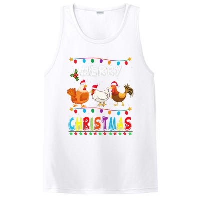 Festive Chicken Santa Hat with Lights Hilarious Christmas Gift PosiCharge Competitor Tank