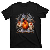 Funny Chicken Spooky Season Halloween Costume Chickens Witch Gift T-Shirt