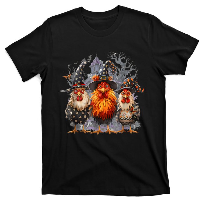 Funny Chicken Spooky Season Halloween Costume Chickens Witch Gift T-Shirt