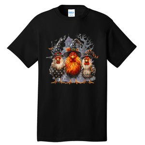 Funny Chicken Spooky Season Halloween Costume Chickens Witch Gift Tall T-Shirt